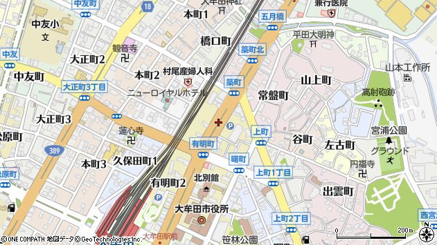 〒836-0842 福岡県大牟田市有明町の地図