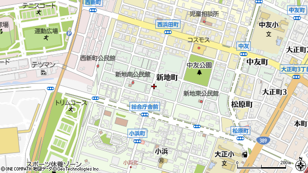 〒836-0032 福岡県大牟田市新地町の地図