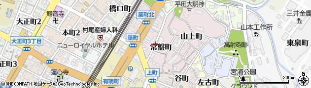 福岡県大牟田市常盤町周辺の地図