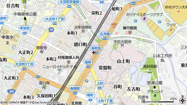 〒836-0841 福岡県大牟田市築町の地図