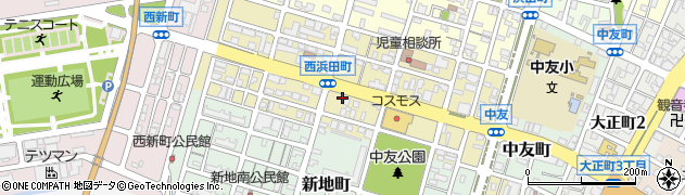 福岡県大牟田市西浜田町周辺の地図