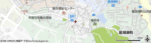 福岡県大牟田市瓦町周辺の地図