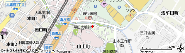 福岡県大牟田市泉町周辺の地図