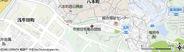 福岡県大牟田市亀谷町周辺の地図