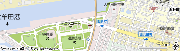 大牟田市役所教育関係施設　大牟田港緑地運動公園周辺の地図