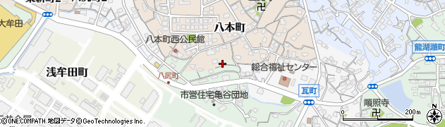 福岡県大牟田市亀谷町69周辺の地図