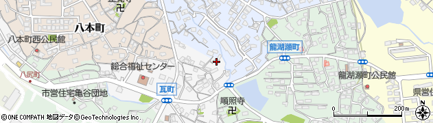 福岡県大牟田市瓦町38周辺の地図