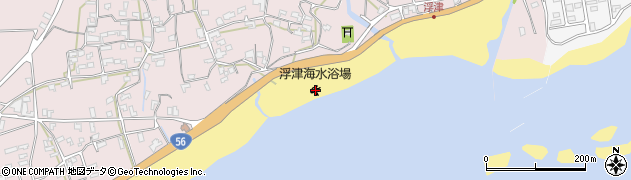 浮津海水浴場周辺の地図