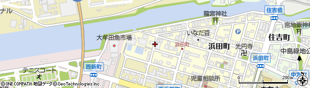 福岡県大牟田市浜田町周辺の地図