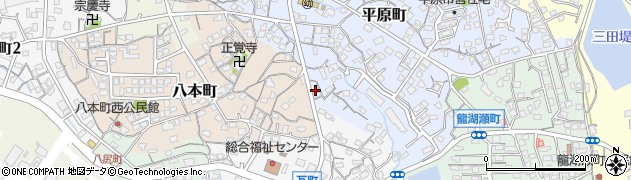 福岡県大牟田市平原町13周辺の地図