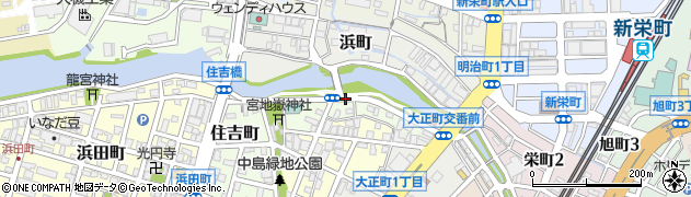福岡県大牟田市港町周辺の地図