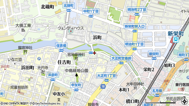 〒836-0022 福岡県大牟田市港町の地図