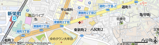 福岡県大牟田市東新町周辺の地図