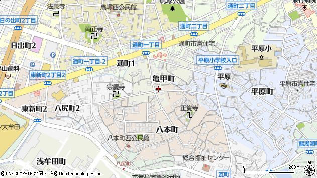 〒836-0812 福岡県大牟田市亀甲町の地図
