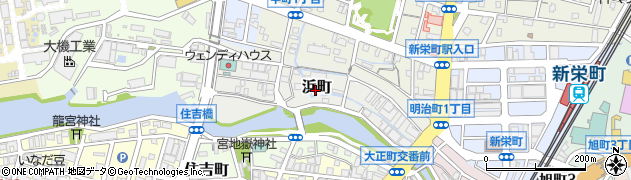 福岡県大牟田市浜町周辺の地図