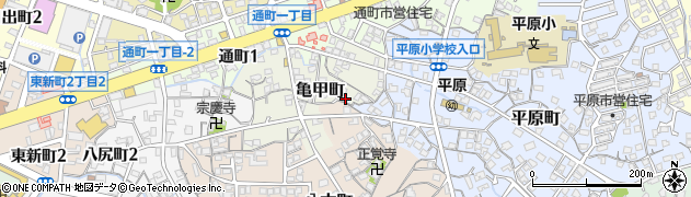 福岡県大牟田市平原町1周辺の地図