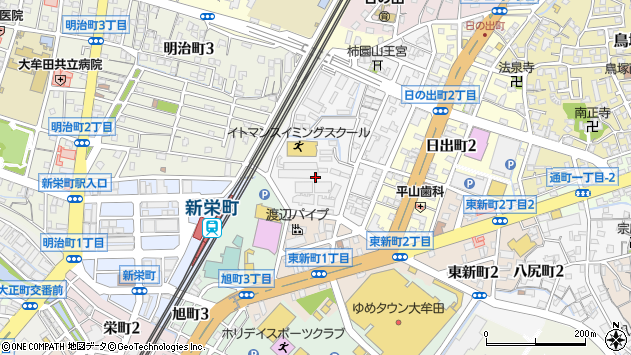〒836-0801 福岡県大牟田市柿園町の地図