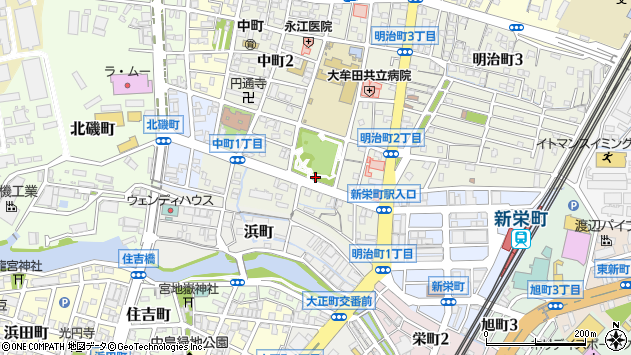 〒836-0012 福岡県大牟田市明治町の地図