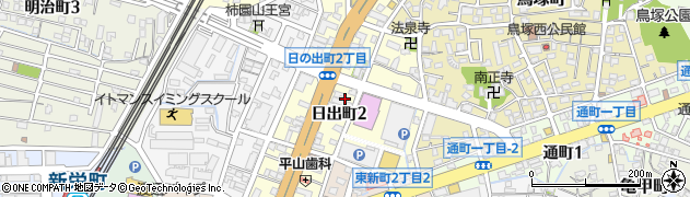 福岡県大牟田市日出町周辺の地図