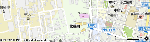 福岡県大牟田市北磯町周辺の地図