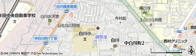 福岡県大牟田市中白川町周辺の地図