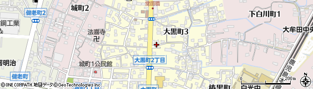 福岡県大牟田市大黒町周辺の地図
