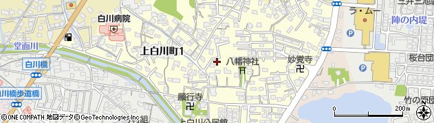 福岡県大牟田市上白川町周辺の地図