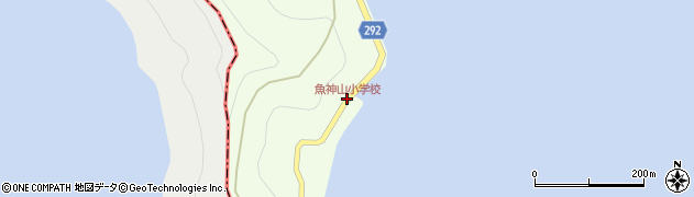 魚神山小学校周辺の地図