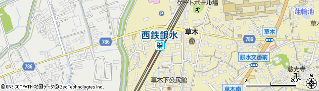 福岡県大牟田市周辺の地図