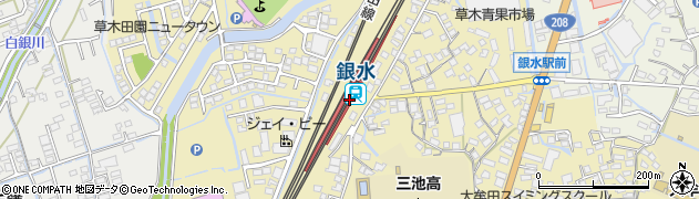 福岡県大牟田市周辺の地図