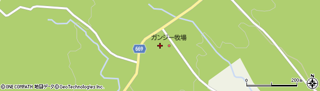くじゅう高原のレストラン ガンジーレストラン周辺の地図