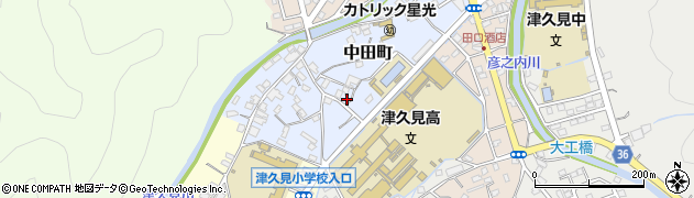 大分県津久見市中田町3-10周辺の地図