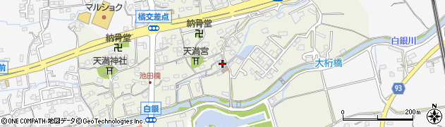福岡県大牟田市白銀周辺の地図