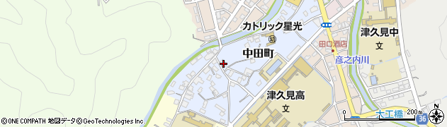 大分県津久見市中田町2-53周辺の地図