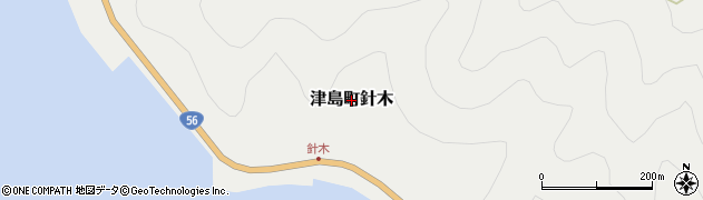 愛媛県宇和島市津島町針木周辺の地図