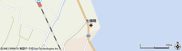 七浦郵便局周辺の地図
