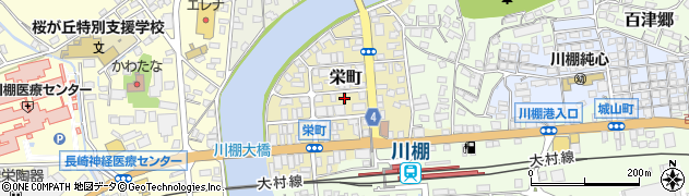 長崎県川棚町（東彼杵郡）栄町周辺の地図