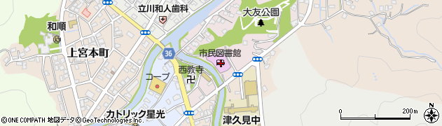 津久見市役所　生涯学習課周辺の地図