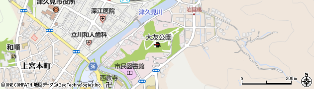 大分県津久見市大友町周辺の地図