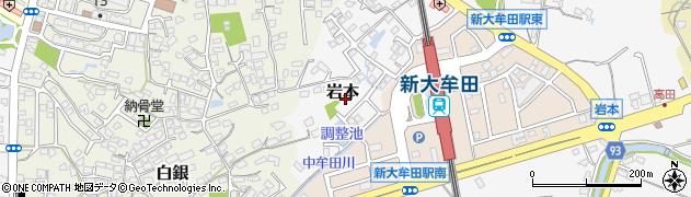 福岡県大牟田市岩本周辺の地図