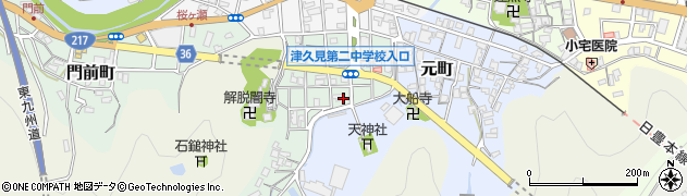 大分県津久見市井無田町周辺の地図