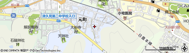 大分県津久見市元町周辺の地図