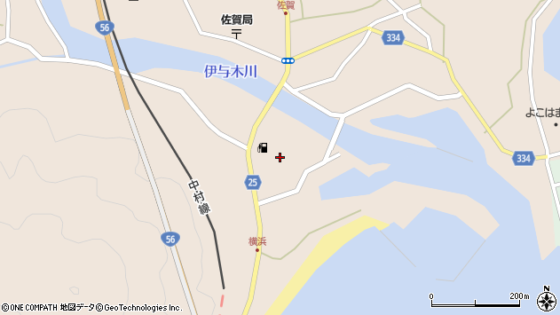 〒789-1724 高知県幡多郡黒潮町佐賀横浜の地図