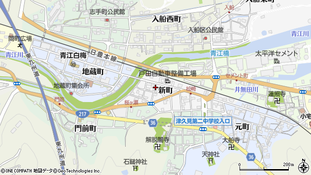 〒879-2451 大分県津久見市新町の地図