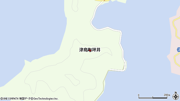 〒798-3352 愛媛県宇和島市津島町坪井の地図