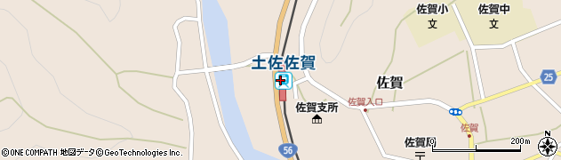 土佐佐賀駅周辺の地図