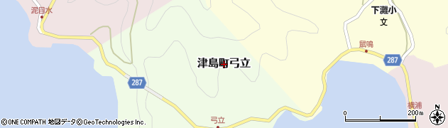 愛媛県宇和島市津島町弓立周辺の地図