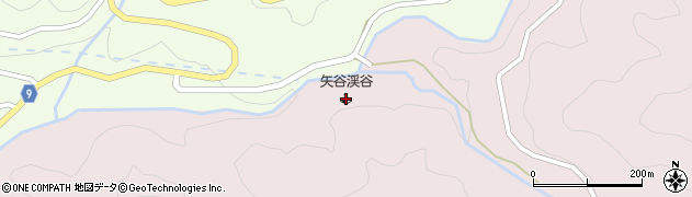 矢谷渓谷キャンプ場周辺の地図