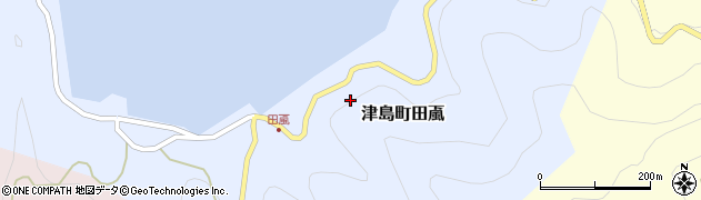 愛媛県宇和島市津島町田颪周辺の地図