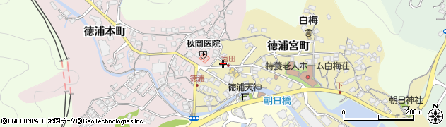 津久見徳浦郵便局周辺の地図